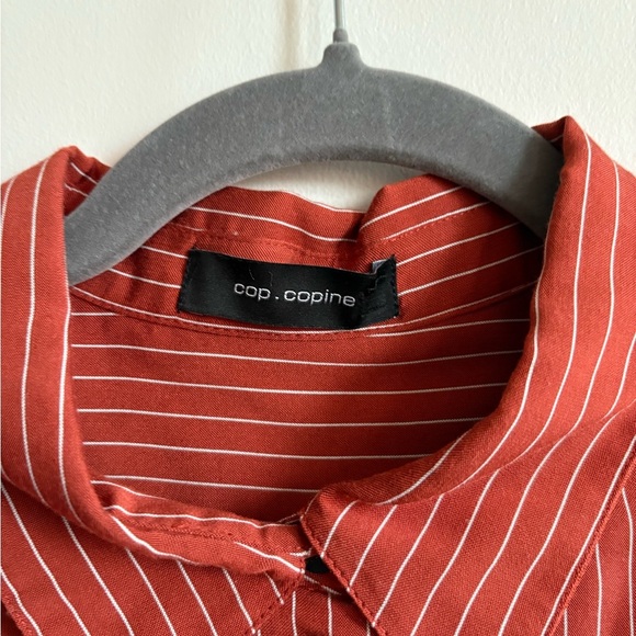 Cop.Copine - Alula Chemise Striped Button-up Vicose Blend Shirt size 40 - Picture 6 of 16